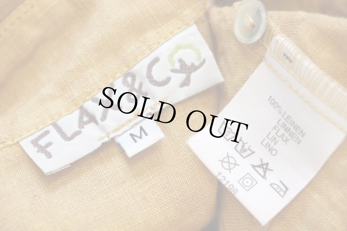 画像4: FLAX&CO 無地 リネンシャツ 黄土色★特大 (4)