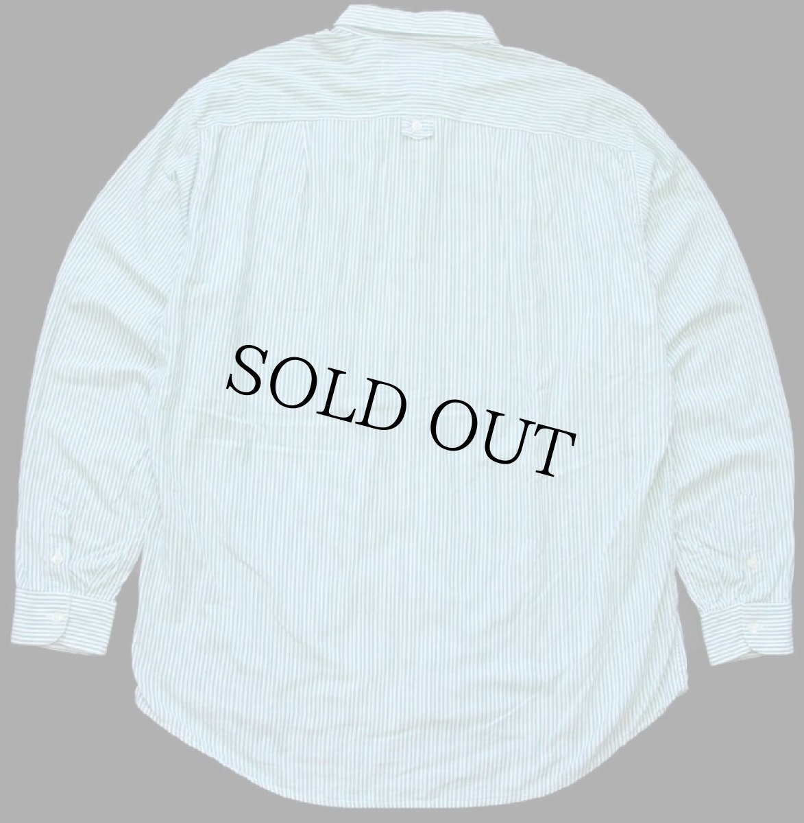 画像2: 90s Levi'sリーバイス ロゴ刺繍 ストライプ ボタンダウン コットンシャツ 緑×白 XL★ユーロ (2)