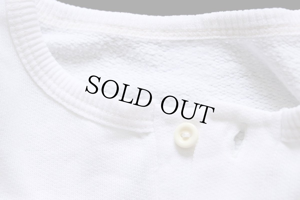 画像5: 80s SHISEIDO アート ヘンリーネック 半袖スウェット 白★資生堂 (5)