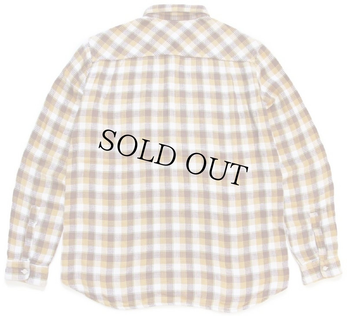 画像2: 80s Wranglerラングラー チェック 織り柄 ボタンダウン コットン フランネルシャツ (2)