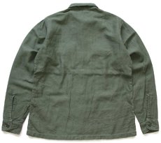 画像2: 70s 米軍 U.S.ARMY パッチ付き コットンサテン ユーティリティシャツ オリーブグリーン 15.5★Q (2)