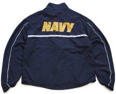 画像2: 16 USA製 米軍 U.S.NAVY RUNNING JACKET ナイロンジャケット 紺 S-XS (2)