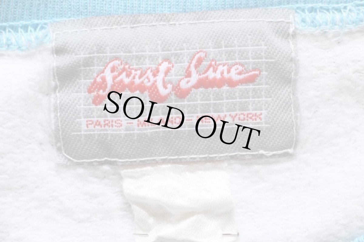 画像5: 80s FIRST LINE COLLECTION NAVY 染み込みプリント 半袖スウェット 白 (5)