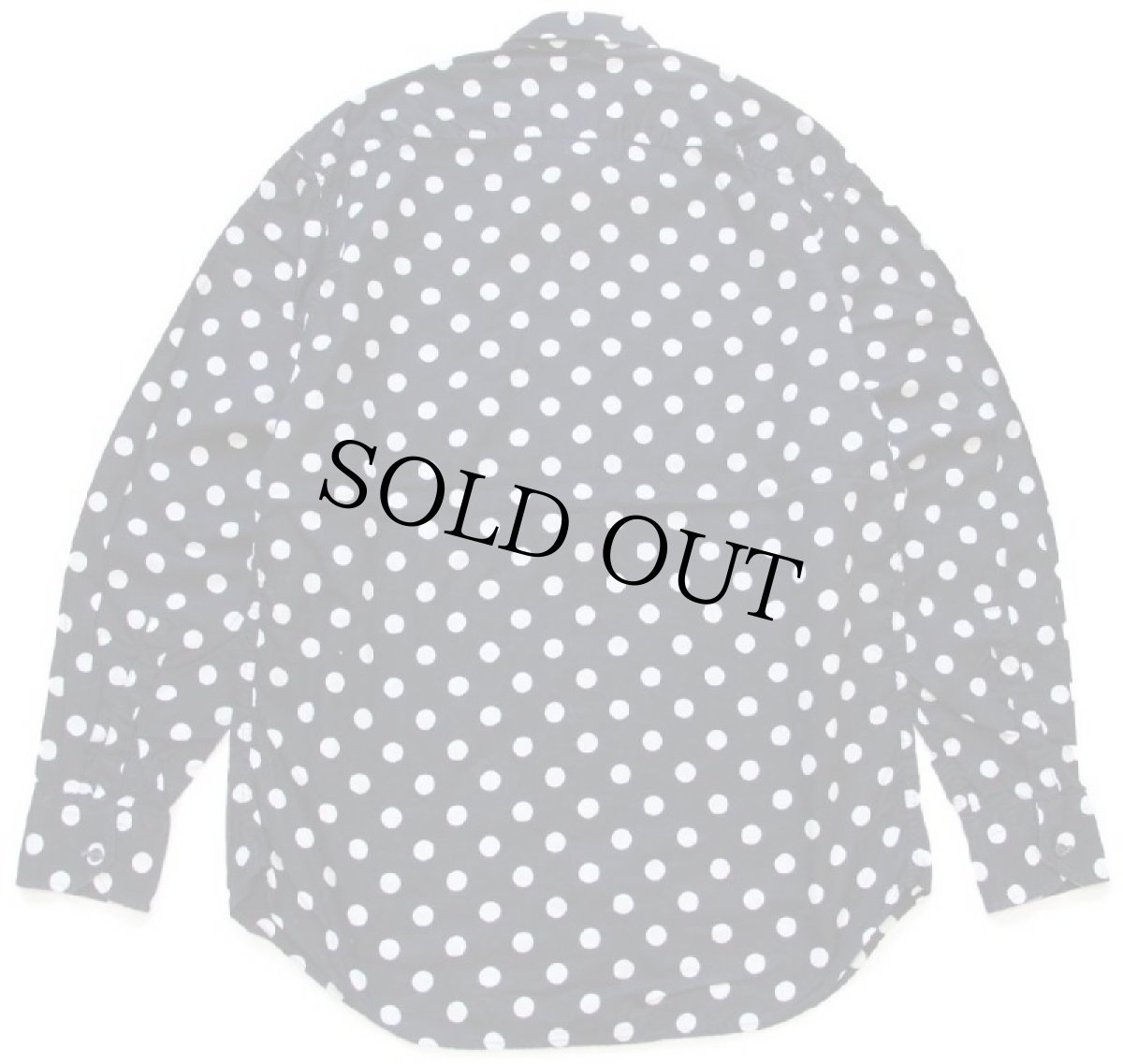 画像2: 90s イタリア製 ALPHABET ドット柄 コットンシャツ 黒×白 M (2)