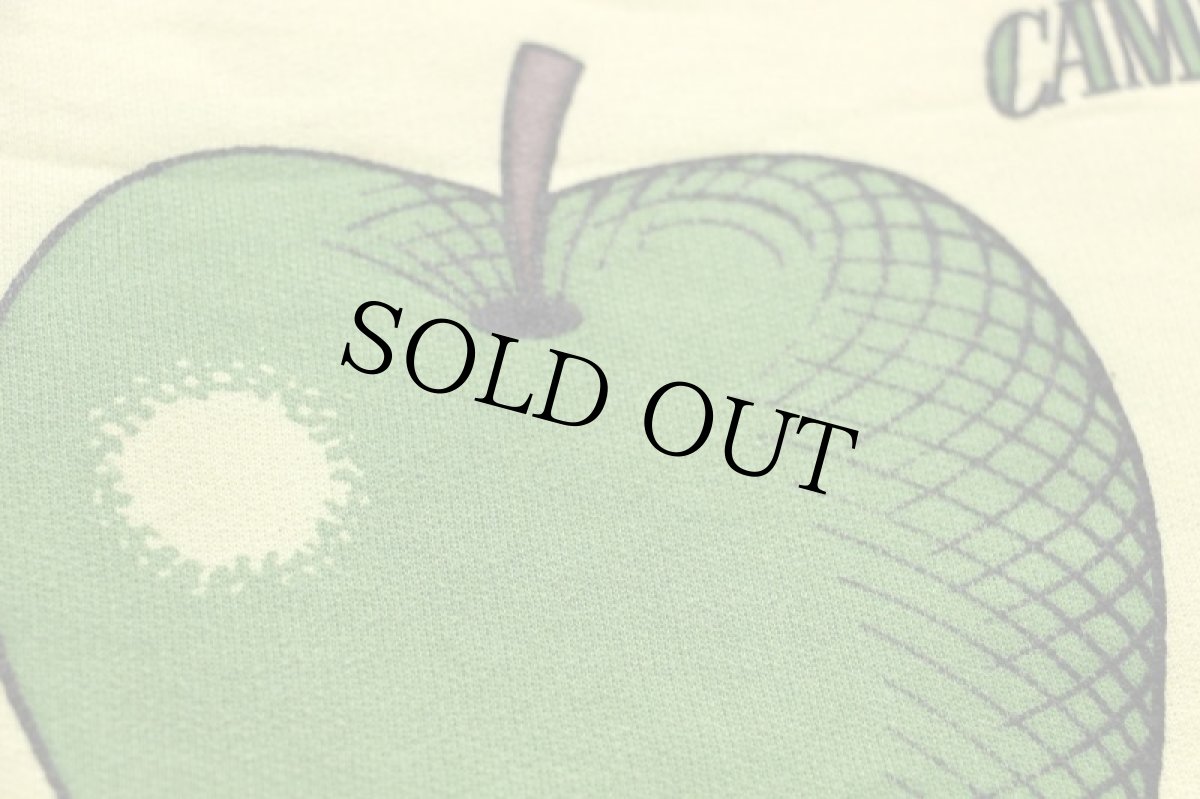 画像4: 80s CAMPUS グリーンアップル アート 染み込みプリント スウェット 薄黄 (4)