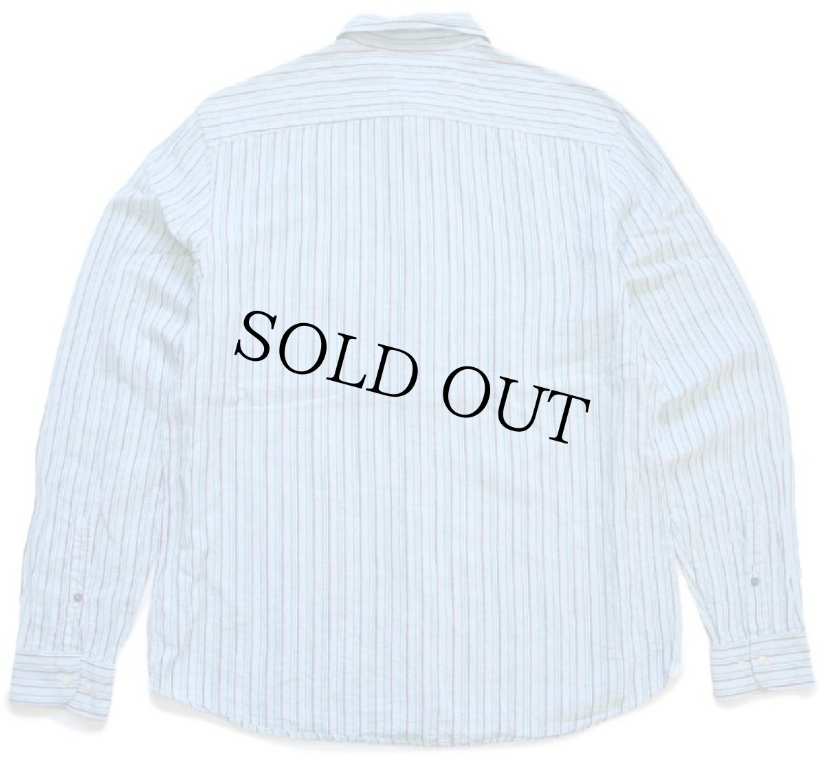 画像2: 90s LACOSTEラコステ マルチストライプ ボタンダウン リネン×コットンシャツ 42 (2)