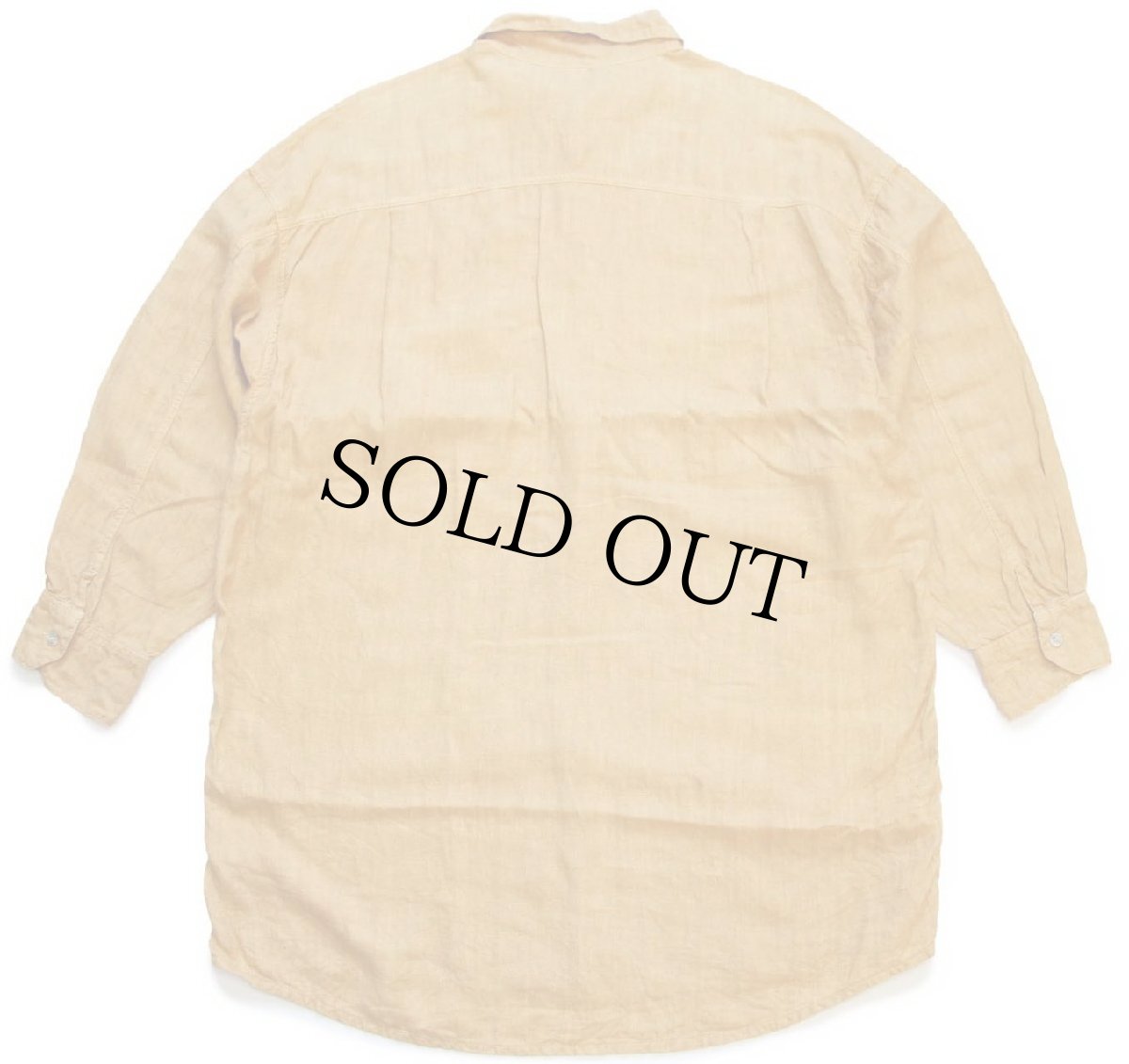 画像2: FLAX&CO 無地 リネンシャツ 黄土色★特大 (2)