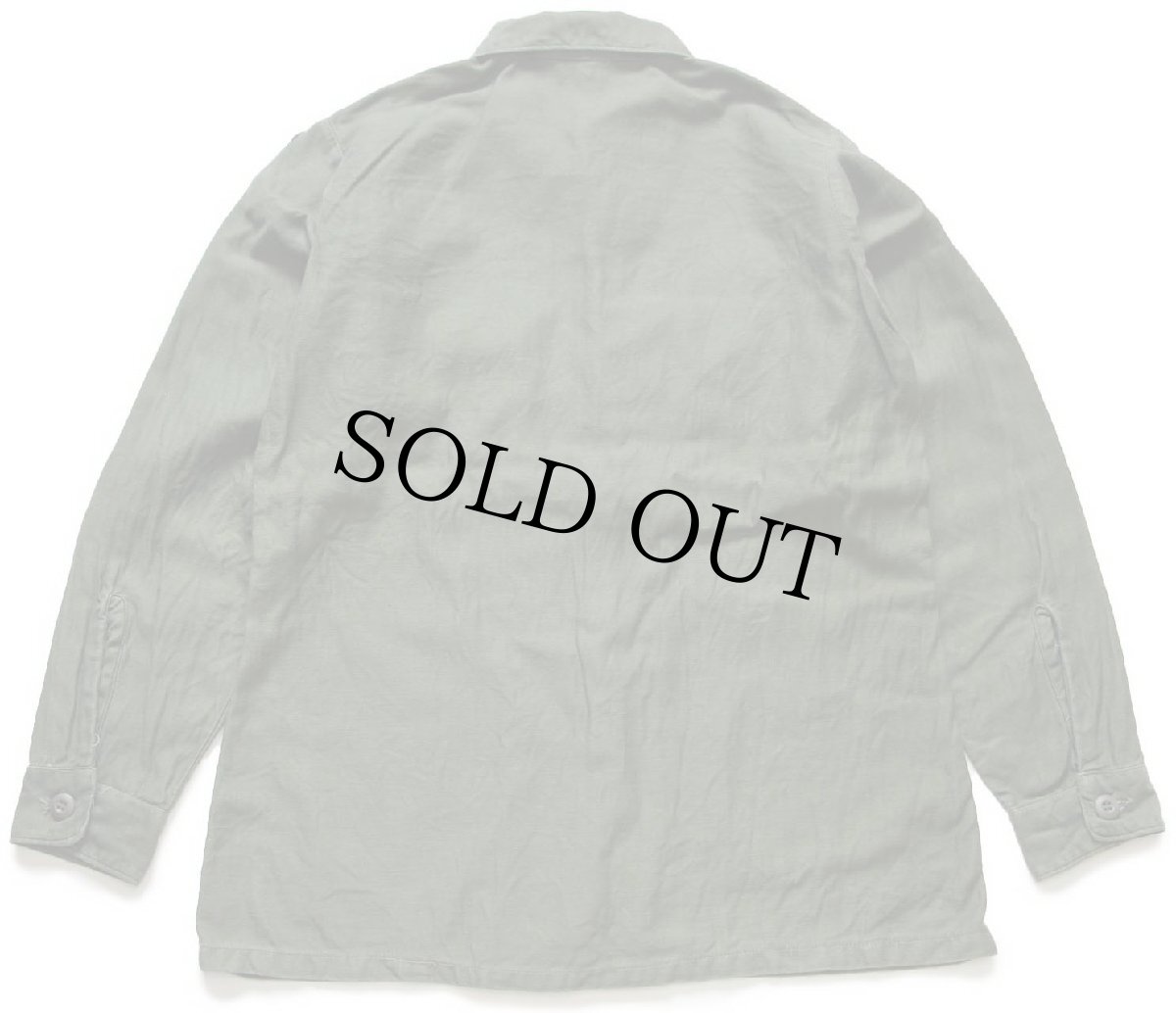 画像2: 60s 米軍 U.S.ARMY パッチ付き コットンサテン ユーティリティシャツ オリーブグリーン 15.5 (2)