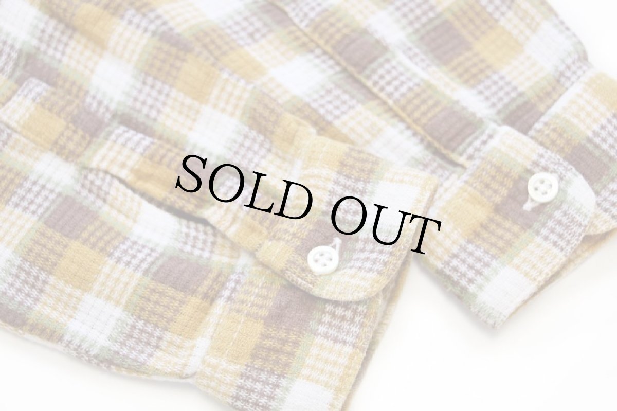 画像6: 80s Wranglerラングラー チェック 織り柄 ボタンダウン コットン フランネルシャツ (6)