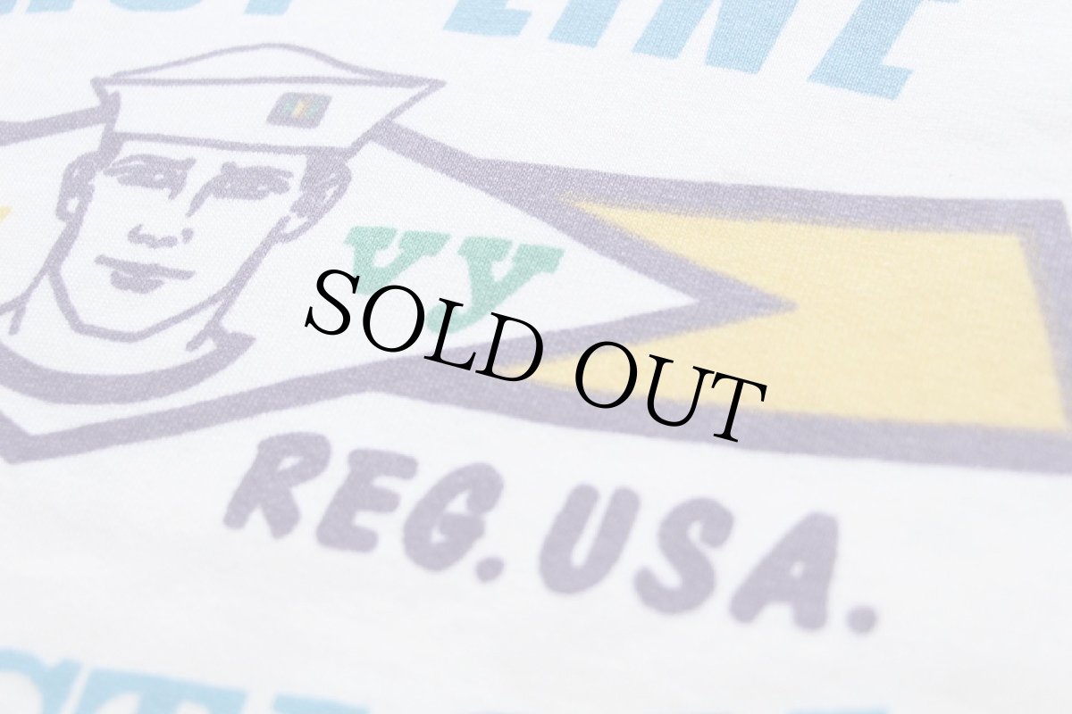 画像4: 80s FIRST LINE COLLECTION NAVY 染み込みプリント 半袖スウェット 白 (4)