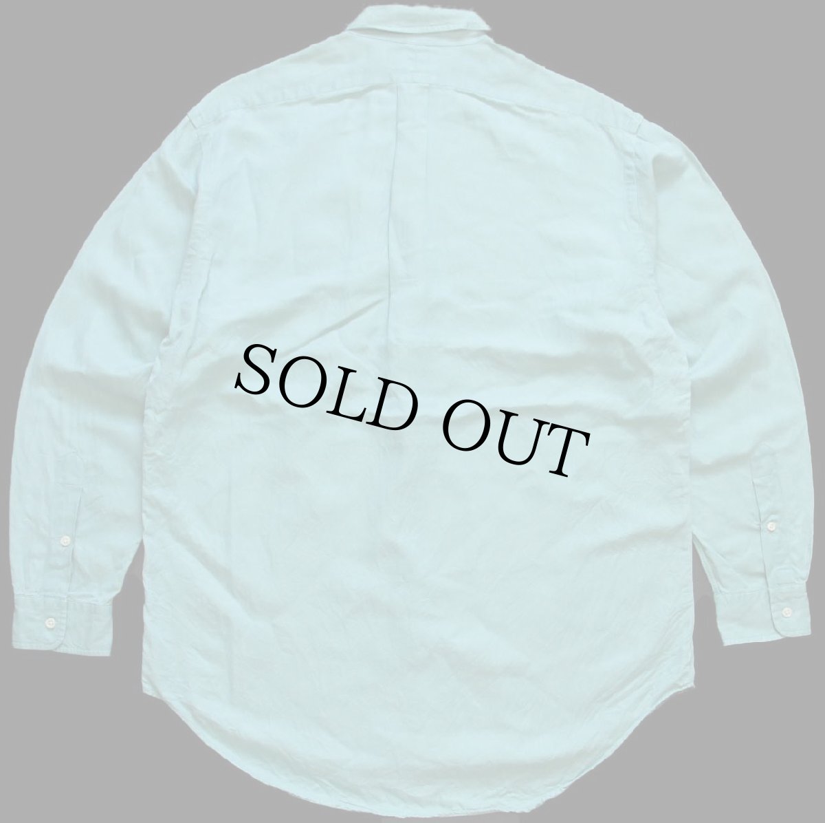 画像2: 90s ラルフローレン BLAKE ワンポイント ボタンダウン シルク×リネンシャツ 薄緑 (2)