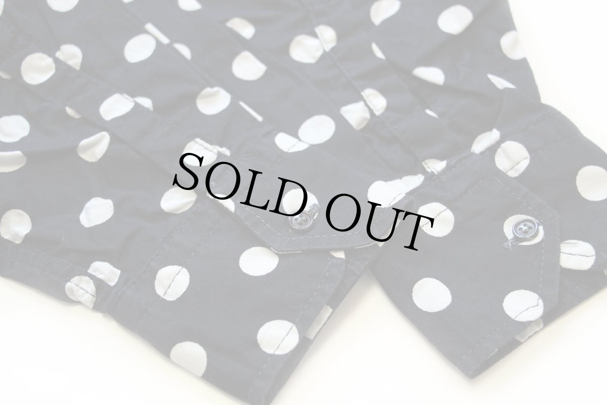 画像6: 90s イタリア製 ALPHABET ドット柄 コットンシャツ 黒×白 M (6)