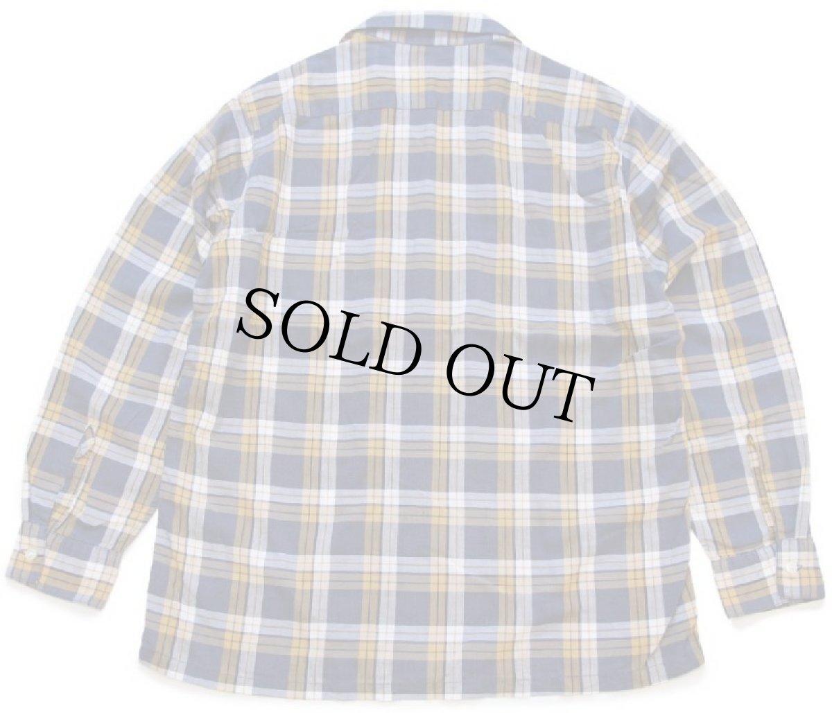 画像2: 60s USA製 ARROW チェック コットン オープンカラーシャツ M (2)