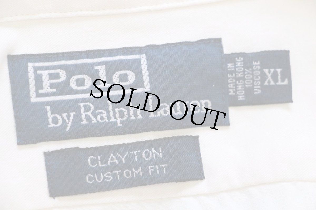 画像4: 90s ポロ ラルフローレン CLAYTON 無地 レーヨンシャツ アイボリー XL (4)