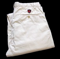 画像1: 00s POLO GOLF ラルフローレン FAIRWAY PANT ツータック コットン チノパン アイボリー w32 L30 (1)