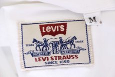 画像4: 90s イタリア製 Levi'sリーバイス ロゴ刺繍 ボタンダウン コットンシャツ 白 M★ユーロ (4)