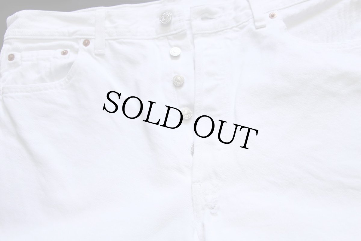 画像4: 90s USA製 Levi'sリーバイス 501 カットオフ ホワイト デニムパンツ w36 (4)