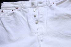 画像4: 90s USA製 Levi'sリーバイス 501 カットオフ ホワイト デニムパンツ w36 (4)