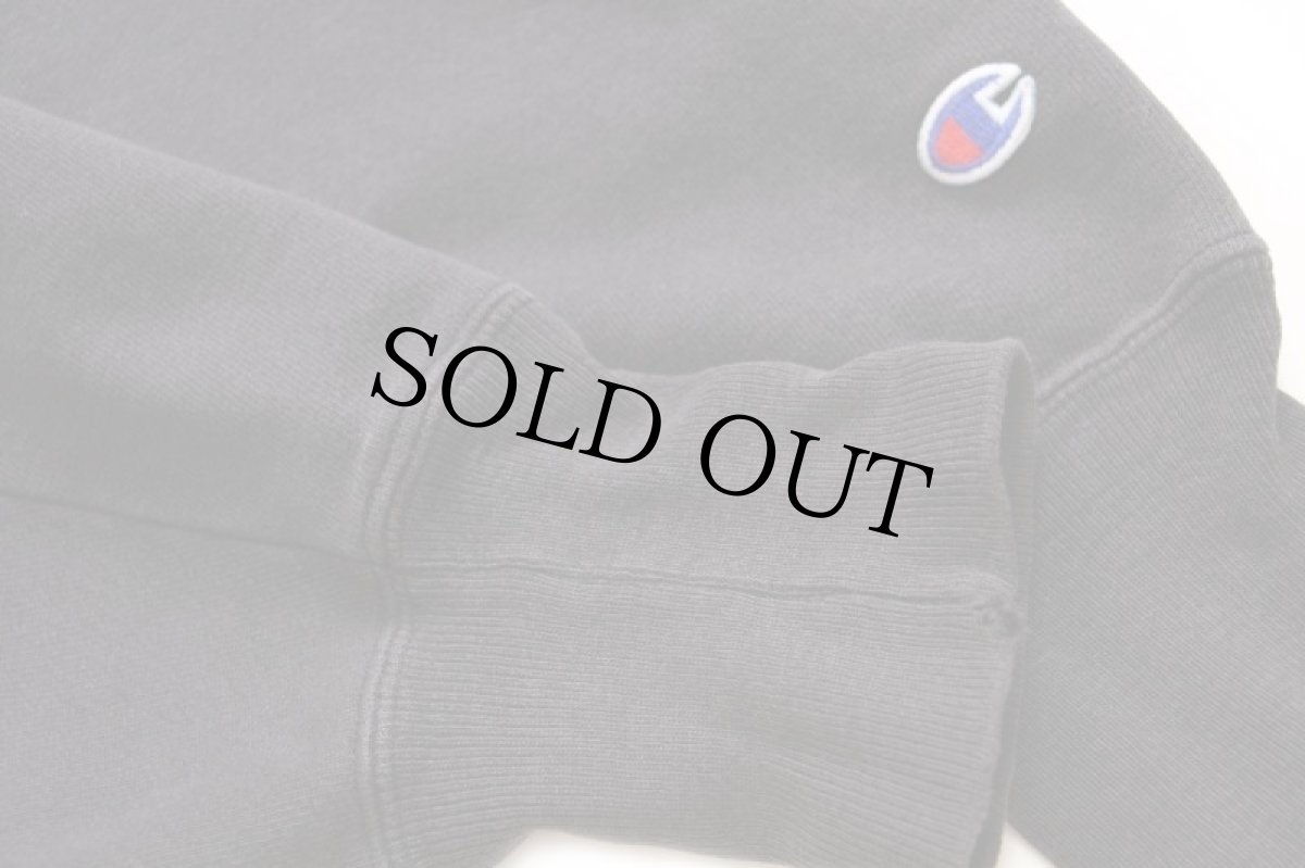 画像6: 00s メキシコ製 Championチャンピオン 無地 目無し リバースウィーブ スウェットパーカー 黒 フェード L★フーディー ブランク (6)