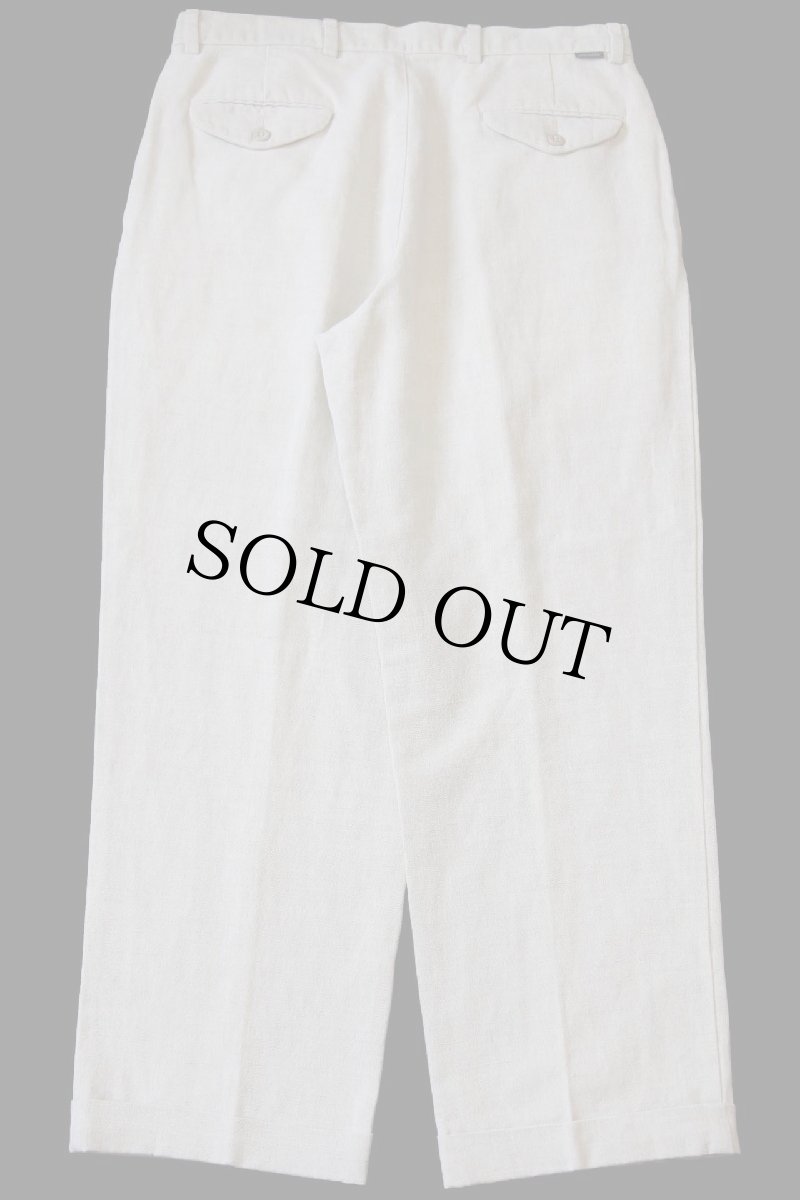 画像3: 00s DOCKERSドッカーズ ツータック スラックス リネン×コットンパンツ ベージュ w34 L30★Levi'sリーバイス (3)