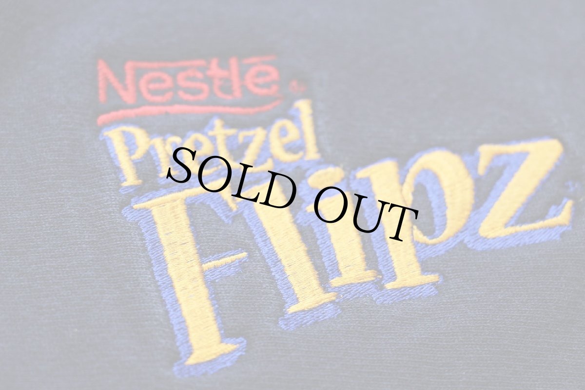 画像4: 00s メキシコ製 Championチャンピオン Nestle Pretzel Flipz 刺繍 リバースウィーブ スウェット 紺 L (4)