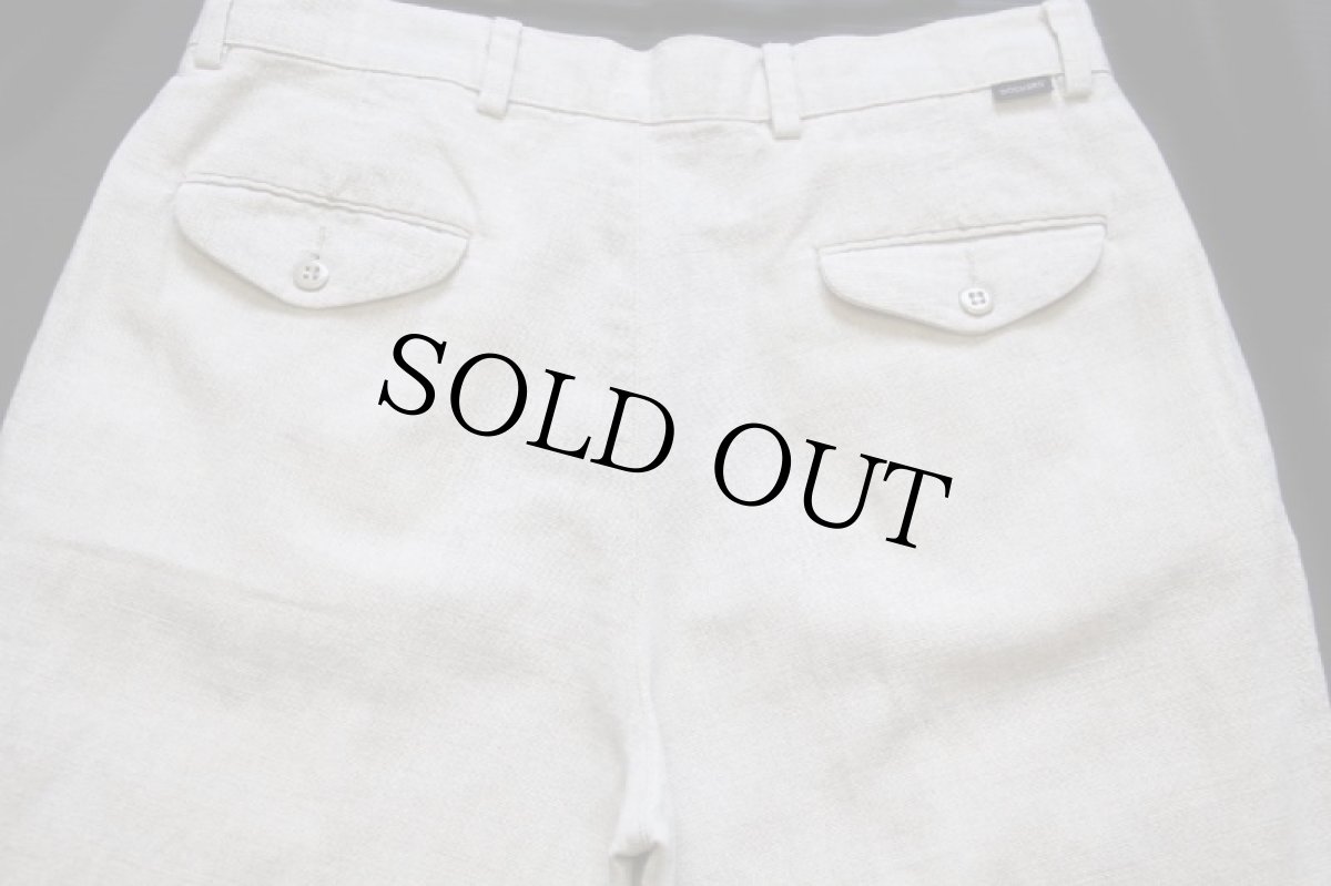 画像5: 00s DOCKERSドッカーズ ツータック スラックス リネン×コットンパンツ ベージュ w34 L30★Levi'sリーバイス (5)