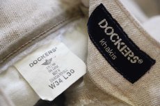 画像6: 00s DOCKERSドッカーズ ツータック スラックス リネン×コットンパンツ ベージュ w34 L30★Levi'sリーバイス (6)