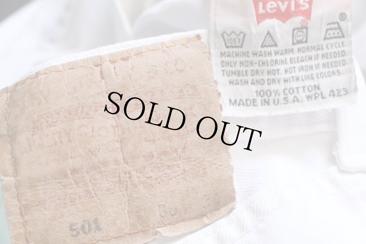 画像6: 90s USA製 Levi'sリーバイス 501 カットオフ ホワイト デニムパンツ w36 (6)