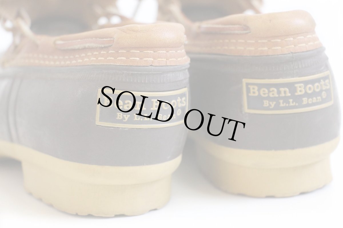 画像5: USA製 L.L.Bean ビーンブーツ ラバーモカシン タン×ブラウン 9M★ガムシューズ (5)