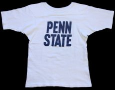 画像2: 70s USA製 Healthknit PENN STATE コットン フットボールTシャツ 白 S (2)