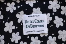 画像4: 90s イタリア製 BENETTONベネトン 総柄 レーヨンシャツ 黒 (4)
