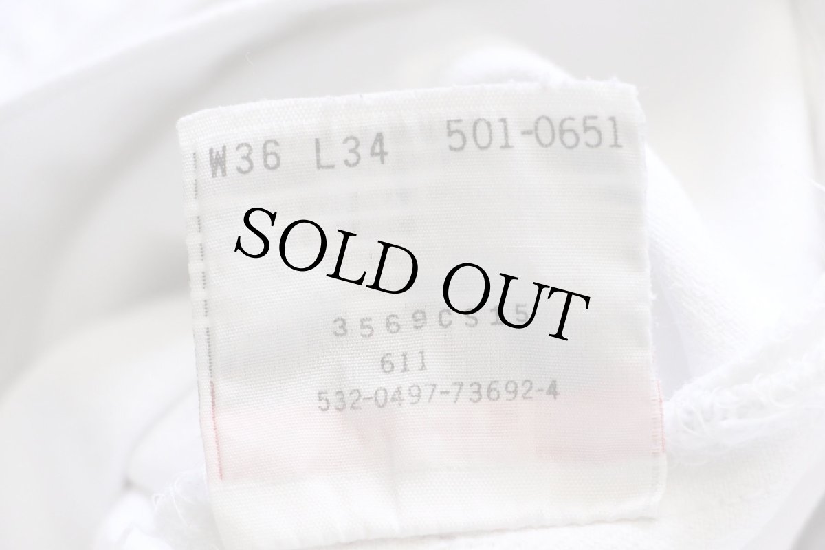 画像7: 90s USA製 Levi'sリーバイス 501 カットオフ ホワイト デニムパンツ w36 (7)