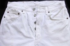 画像4: 80s USA製 Levi'sリーバイス 501 ホワイト デニムパンツ w33 (4)