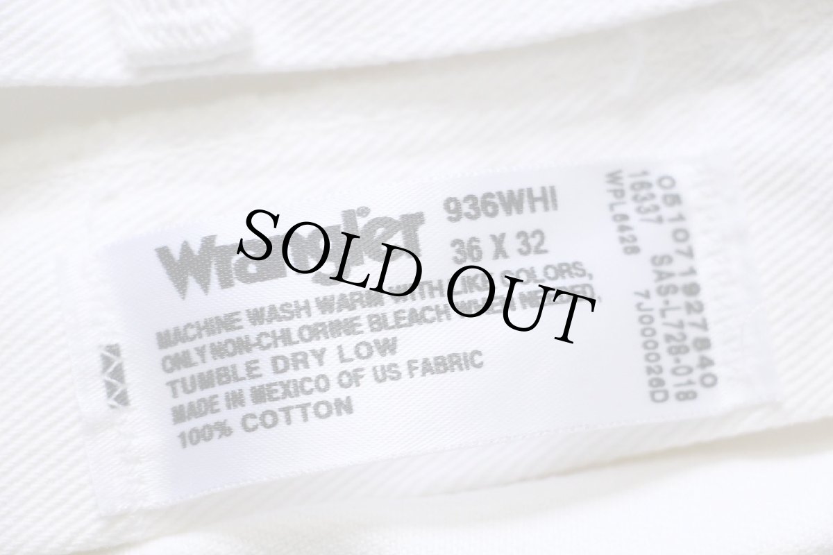 画像6: 00s メキシコ製 Wranglerラングラー 936WHI ホワイト デニムパンツ w36 L32 (6)