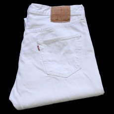 画像1: 90s USA製 Levi'sリーバイス 501 カットオフ ホワイト デニムパンツ w36 (1)