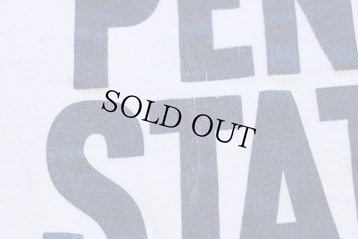 画像5: 70s USA製 Healthknit PENN STATE コットン フットボールTシャツ 白 S (5)