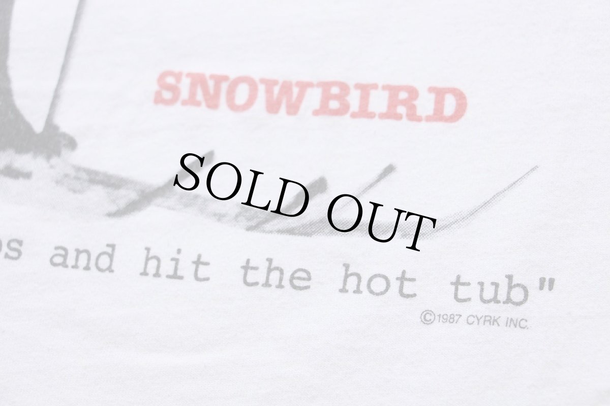画像4: 80s USA製 SNOWBIRD Hey Ethel, let’s bang some bumps and hit the hot tub コットン 長袖Tシャツ 白 (4)