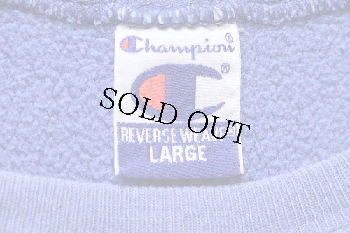 画像4: 00s Championチャンピオン PANTHER XXL ATHLETIC DEPT 三段中抜き リバースウィーブ スウェット 薄青紫 (4)