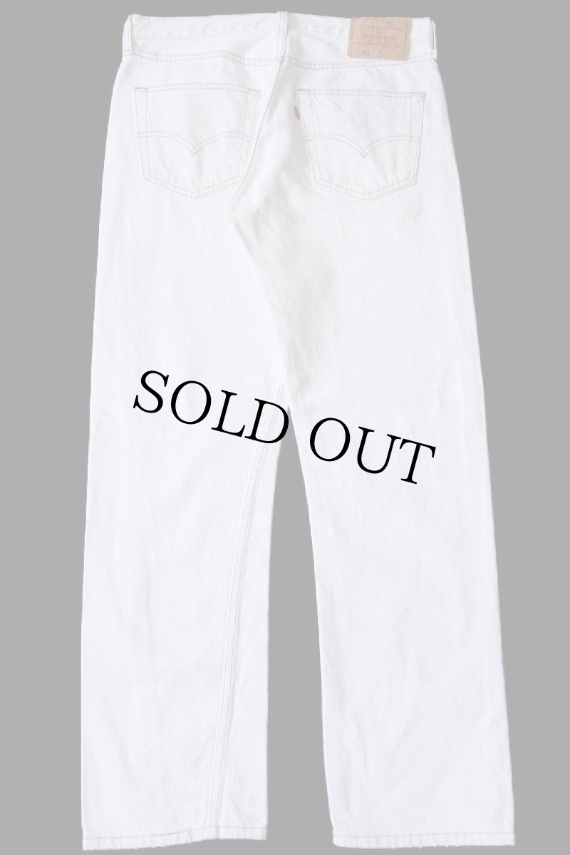 画像3: 90s USA製 Levi'sリーバイス 501 カラーデニムパンツ 生成り w32 L30 (3)