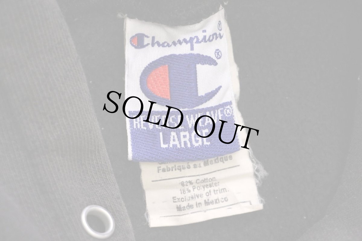 画像4: 00s メキシコ製 Championチャンピオン 無地 目無し リバースウィーブ スウェットパーカー 黒 フェード L★フーディー ブランク (4)