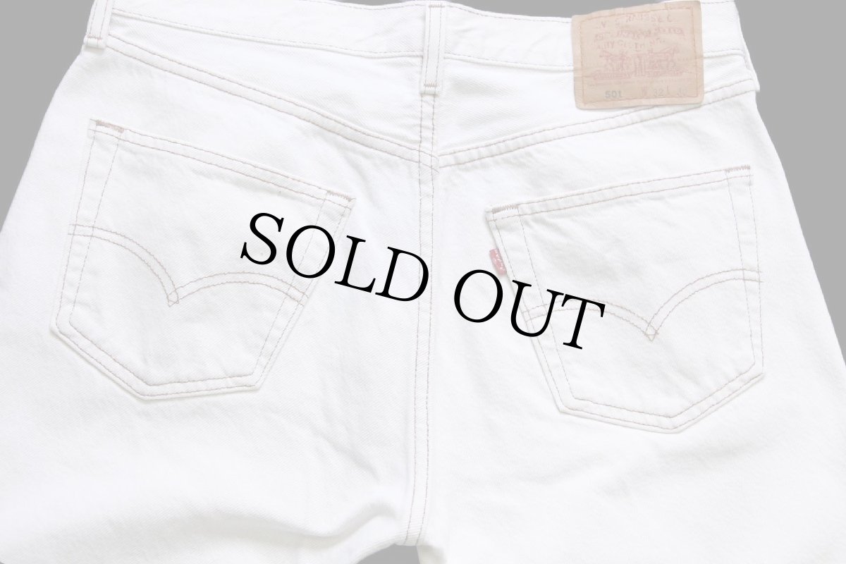 画像5: 90s USA製 Levi'sリーバイス 501 カラーデニムパンツ 生成り w32 L30 (5)