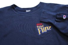 画像3: 00s メキシコ製 Championチャンピオン Nestle Pretzel Flipz 刺繍 リバースウィーブ スウェット 紺 L (3)