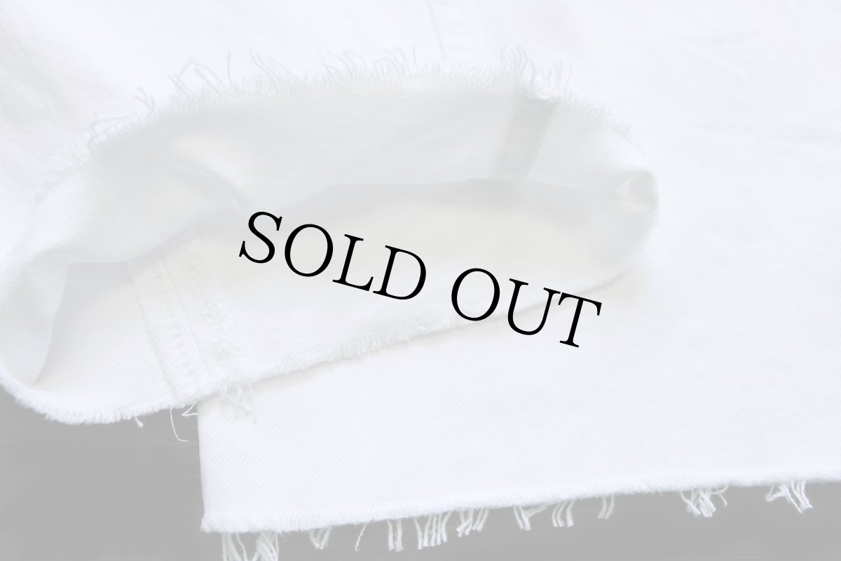 画像8: 90s USA製 Levi'sリーバイス 501 カットオフ ホワイト デニムパンツ w36 (8)