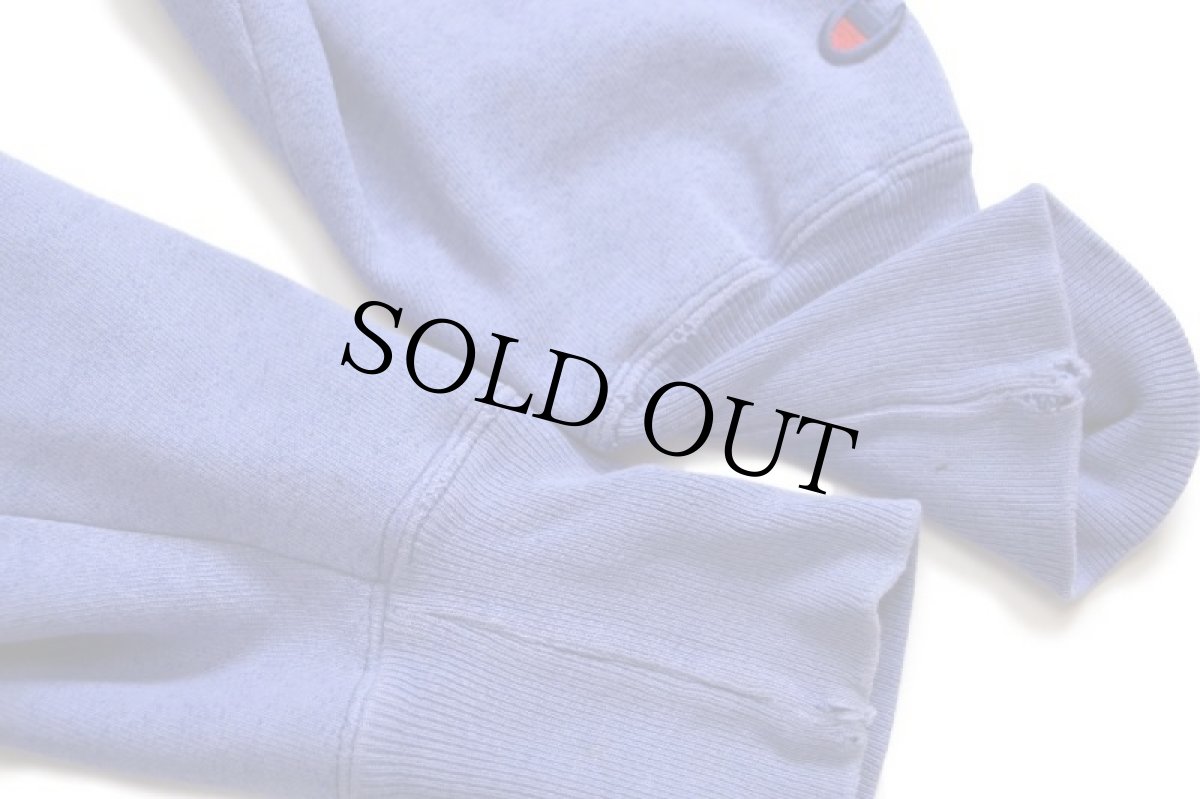 画像6: 00s Championチャンピオン PANTHER XXL ATHLETIC DEPT 三段中抜き リバースウィーブ スウェット 薄青紫 (6)