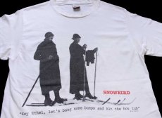 画像3: 80s USA製 SNOWBIRD Hey Ethel, let’s bang some bumps and hit the hot tub コットン 長袖Tシャツ 白 (3)