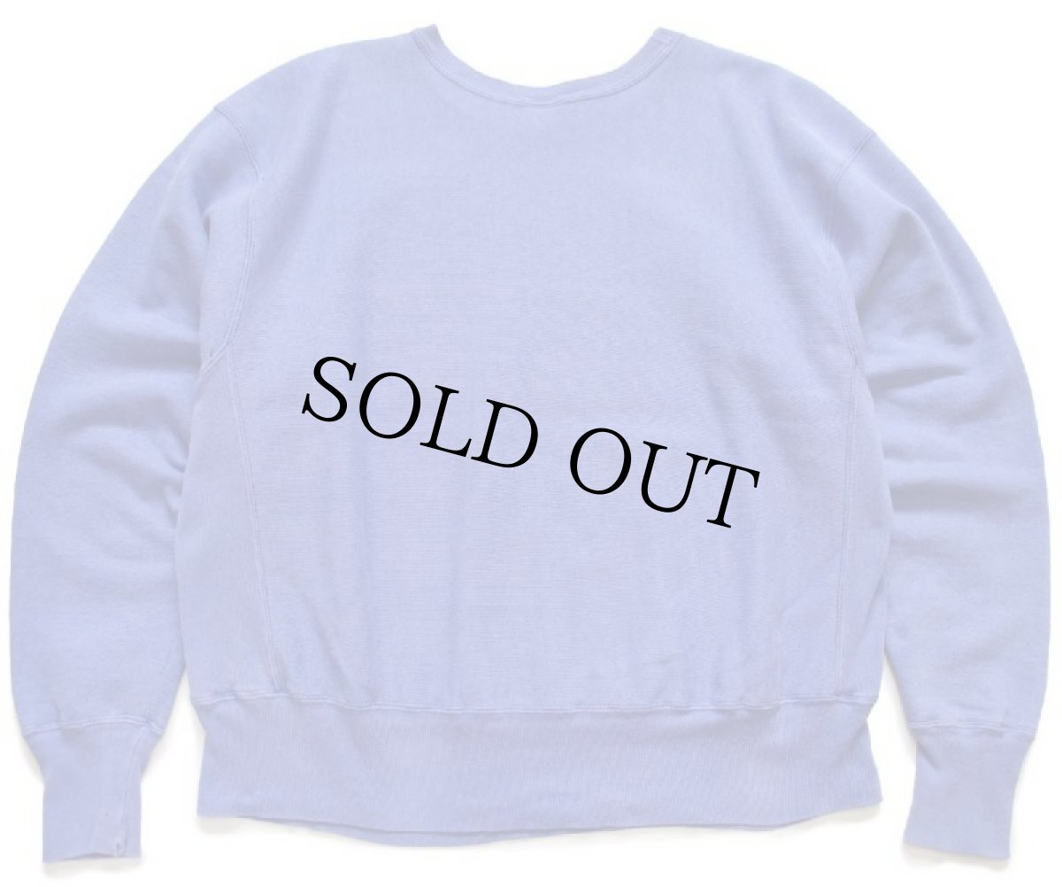 画像2: 00s Championチャンピオン PANTHER XXL ATHLETIC DEPT 三段中抜き リバースウィーブ スウェット 薄青紫 (2)