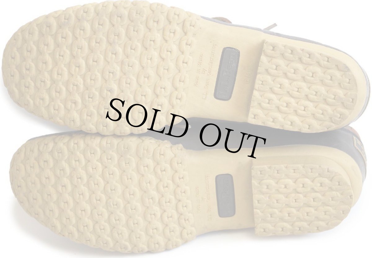 画像4: USA製 L.L.Bean ビーンブーツ ラバーモカシン タン×ブラウン 9M★ガムシューズ (4)