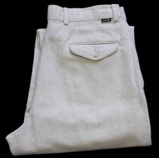 画像1: 00s DOCKERSドッカーズ ツータック スラックス リネン×コットンパンツ ベージュ w34 L30★Levi'sリーバイス (1)