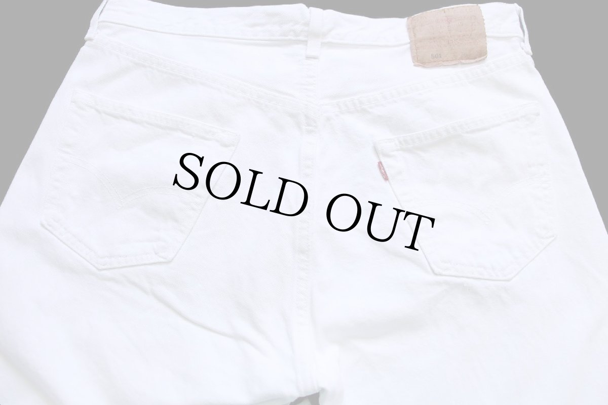 画像5: 90s USA製 Levi'sリーバイス 501 カットオフ ホワイト デニムパンツ w36 (5)