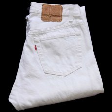 画像1: 80s USA製 Levi'sリーバイス 501 ホワイト デニムパンツ w33 (1)